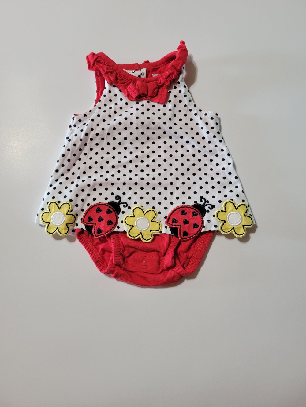 Koala Baby 0-3M Baby Girl Romper Dress Bundle Polka Dot Ladybug Fish Outfit Set - Picture 2 of 12